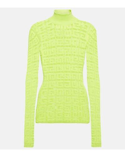 givenchy turtleneck yellow|Turtleneck sweater in wool and silk with pearls .